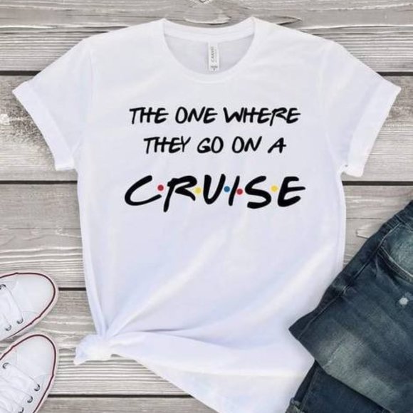 Whiskey Kiss Tops - WHISKEY KISS Friends Theme Cruise Graphic Tee